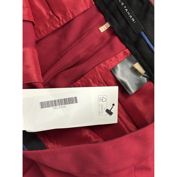 Elie Tahari Red Wool Pants BootCut/flare Leg Size 6 Festive Colorful Workwear - Picture 7 of 10